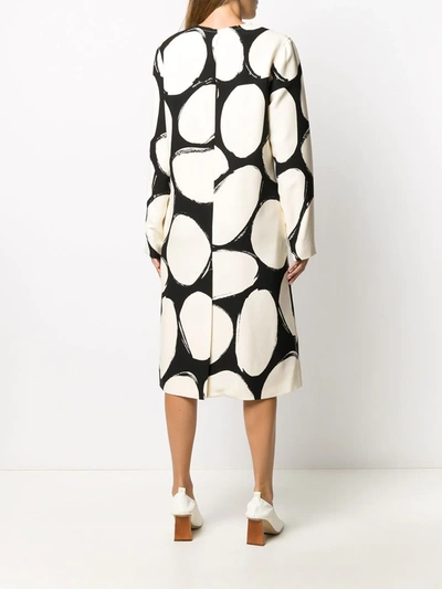 Shop Marni Silk Oval-print Dress In Neutrals