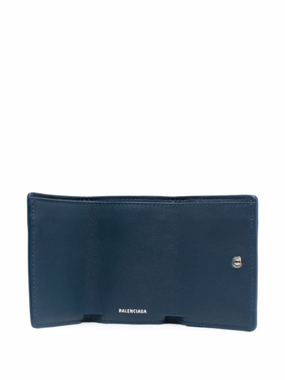 Shop Balenciaga Papier Mini-wallet In Blue
