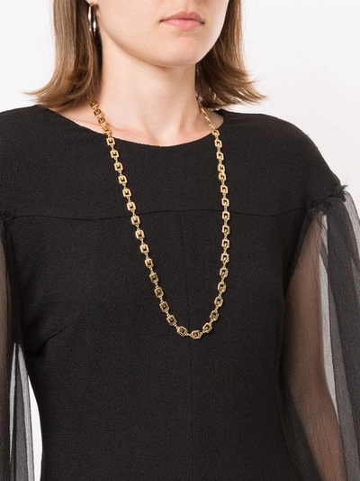 Pre-owned Givenchy 1980s G Link Necklace In Gold
