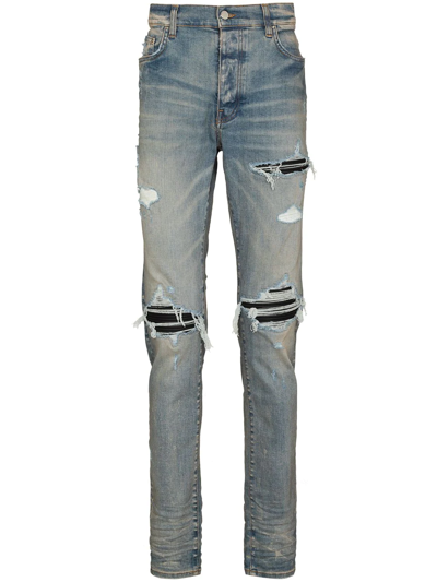 Shop Amiri Mx1 Distressed-effect Skinny Jeans In Nude