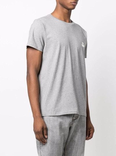 Shop Isabel Marant Logo-print Organic-cotton T-shirt In Grey