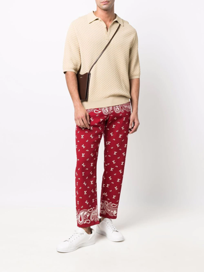 Shop Etro Paisley-print Straight-leg Jeans In Rot