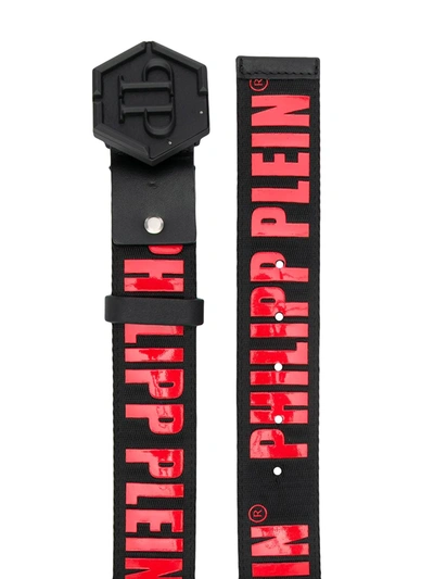 Shop Philipp Plein Contrast Logo Belt In Black