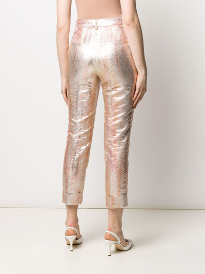Dolce & Gabbana Degradé-effect Cropped Trousers In Gold