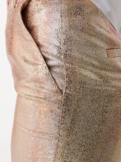 Shop Dolce & Gabbana Degradé-effect Cropped Trousers In Gold