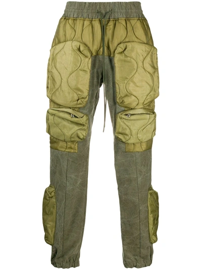 Shop Readymade Padded Cargo Trousers In Green