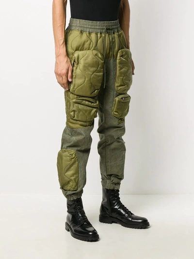 Shop Readymade Padded Cargo Trousers In Green