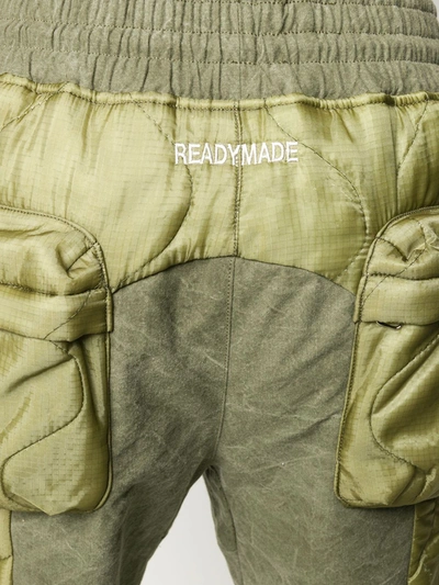 Readymade Padded Cargo Trousers In Green