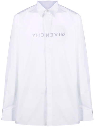 Shop Givenchy Reverse Logo-print Shirt In Weiss
