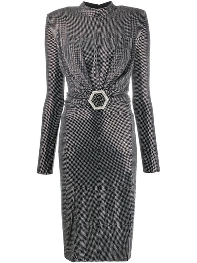 Shop Philipp Plein Crystal Long Dress In Black