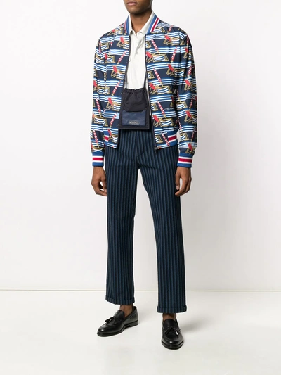 Dolce & Gabbana All Over Print Bomber Jacket In Blue