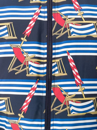 Dolce & Gabbana All Over Print Bomber Jacket In Blue