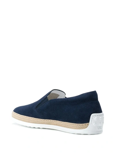 Tod's Suede Espadrille Slip-on Sneaker, Navy In Blue