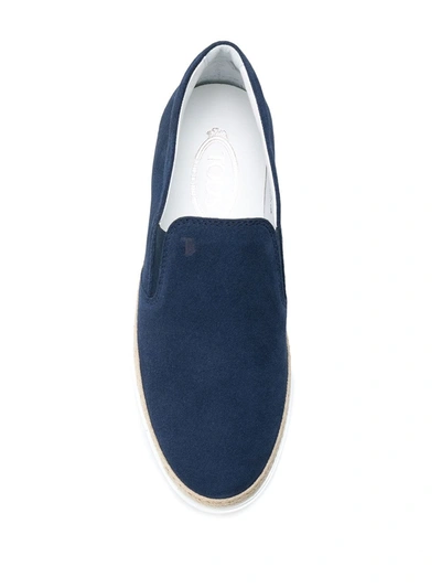 Tod's Suede Espadrille Slip-on Sneaker, Navy In Blue