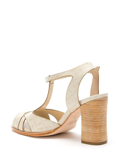 Shop Sarah Chofakian Leather Chemisier Sandals In Neutrals