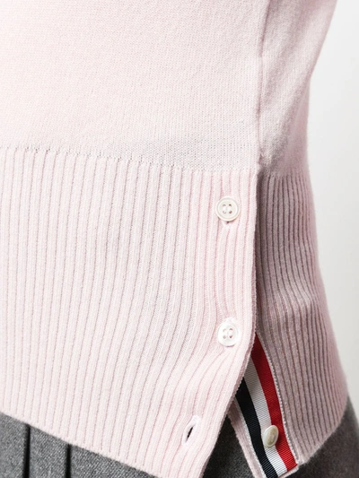 Shop Thom Browne Stripe Detail Jumper In Pink