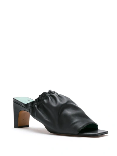 Shop Blue Bird Shoes Leather Berbere Mules In Black