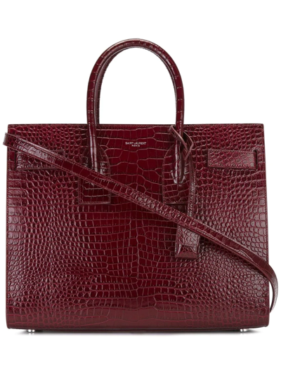 Shop Saint Laurent Small Sac De Jour Tote In Red