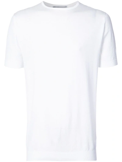 Shop John Smedley Crew Neck T-shirt In White