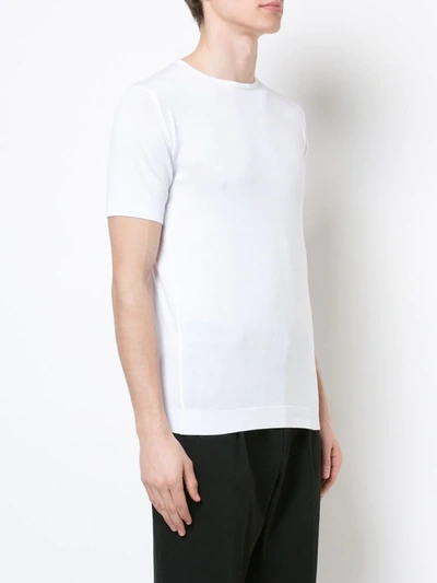 Shop John Smedley Crew Neck T-shirt In White