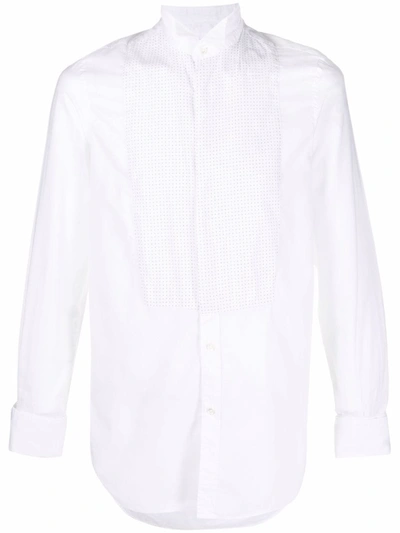 Pre-owned Valentino 1990s Panelled Tuxedo Shirt In White