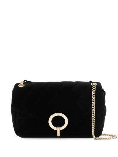 Shop Sandro Flap Shoulder Bag In Black