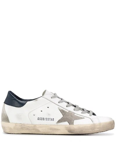 Shop Golden Goose Super-star Distressed-finish Sneakers In White