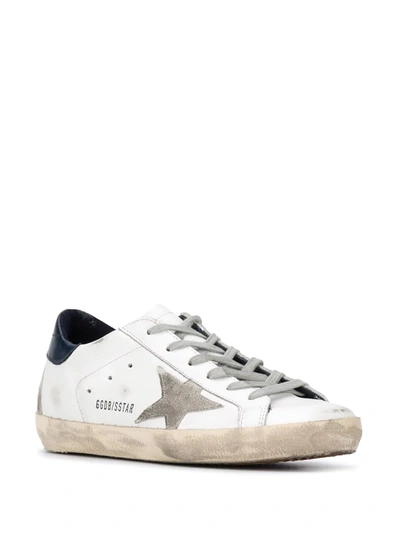 Shop Golden Goose Super-star Distressed-finish Sneakers In White