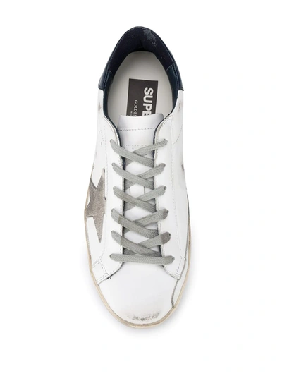 Shop Golden Goose Super-star Distressed-finish Sneakers In White