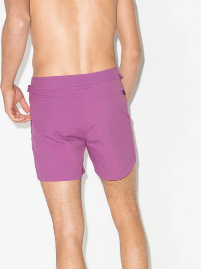 Shop Tom Ford Classic Buttoned Swim Shorts In 粉色