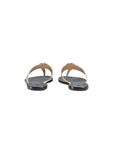 Shop Gucci Double G Thong Sandals In Metallic