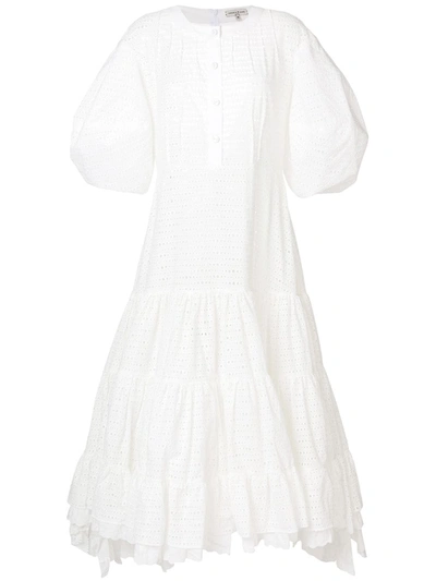 Shop Natasha Zinko Eyelet Detail Dress In White