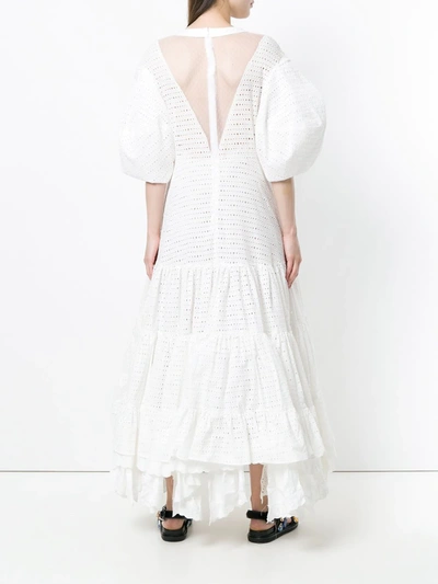 Shop Natasha Zinko Eyelet Detail Dress In White