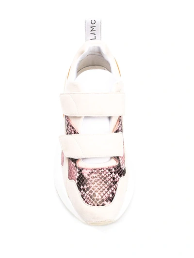 Shop Stella Mccartney Python Effect Eclypse Touch Strap Sneakers In Pink