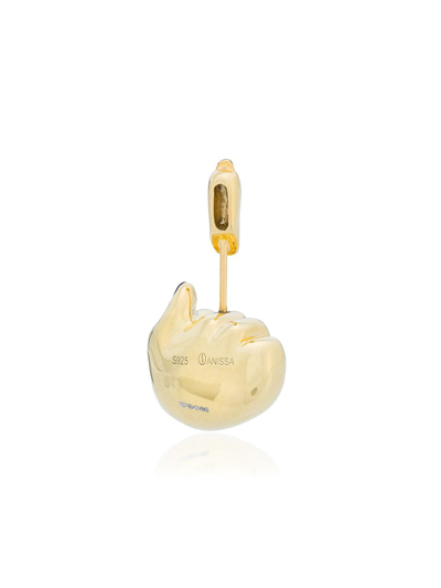 Shop Anissa Kermiche French For Goodnight Black Earring In Gold