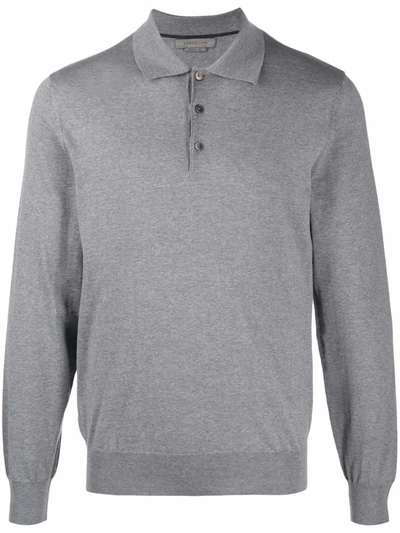 Shop Corneliani Polo-neck Knitted Sweater In Grey