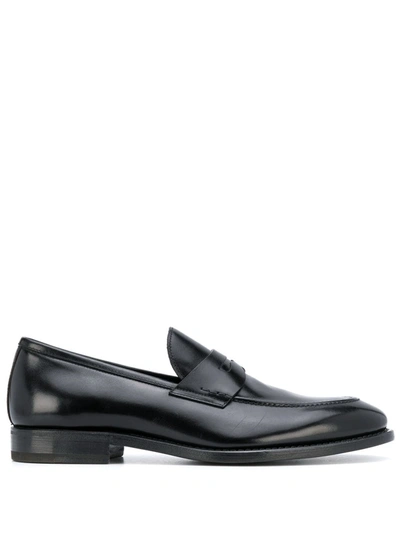 Shop Henderson Baracco Formal Penny Loafers In Black