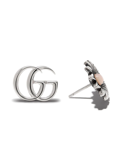 Shop Gucci Sterling Silver Marmont Stud Earrings