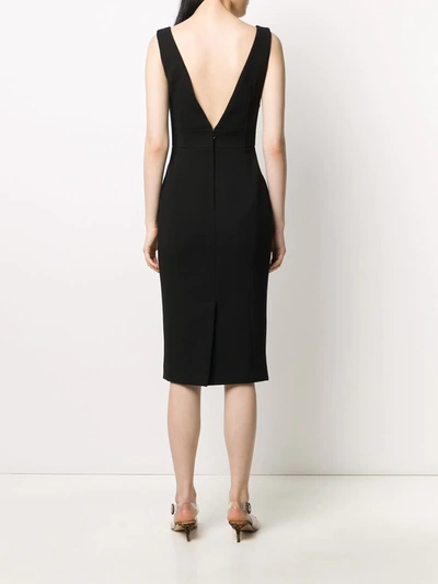 Shop Dolce & Gabbana Sleeveless Wool Midi Dress In Black