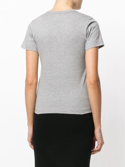 Shop Comme Des Garçons Play Logo Print T-shirt In Grey
