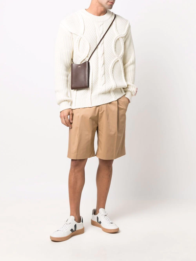 Shop Golden Goose Pressed-crease Cotton Chino Shorts In Nude