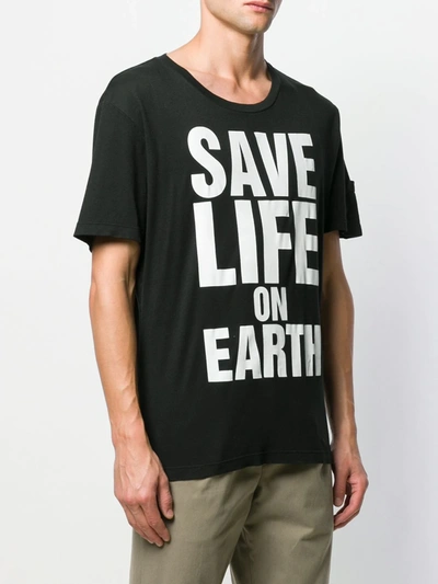 Shop Katharine Hamnett Printed 'save Life On Earth T-shirt In Black