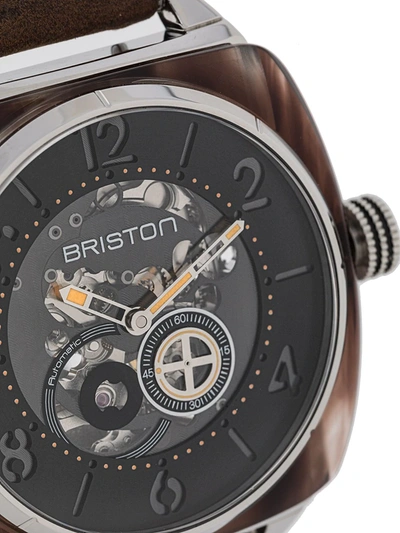 Shop Briston Watches Streamliner Skeleton 42mm In Black