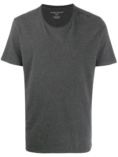 Shop Majestic Round Neck T-shirt In Grey