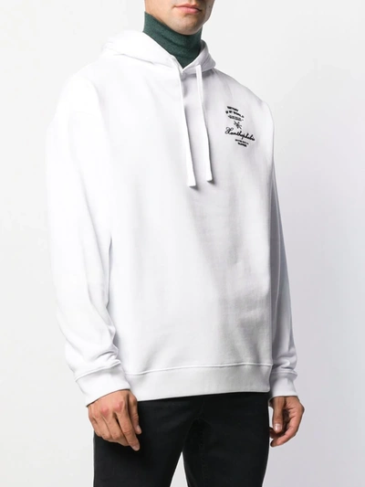 Shop Raf Simons Embroidered Xanthophobic Hoodie In White