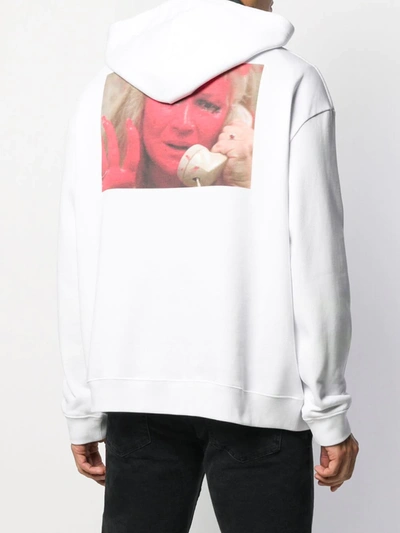 Shop Raf Simons Embroidered Xanthophobic Hoodie In White