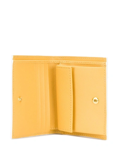 Shop Marni Yellow Calf Leather Folded Wallet