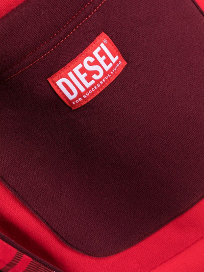 Shop Diesel Two-tone Cotton Robe In Red