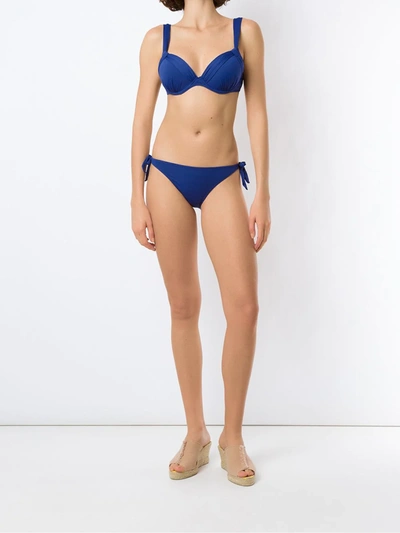 Shop Amir Slama Ruched Detail Bikini Set In Blue