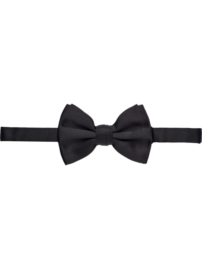 Shop Prada Satin Bow Tie In Black